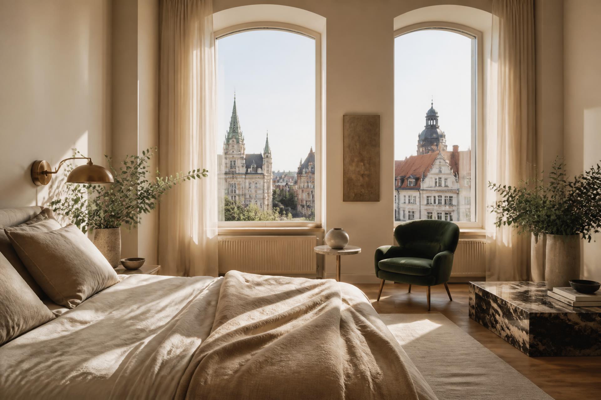 Boutique Ferienwohnung Leipzig mit Blick auf historische Fassaden – LE Vacation